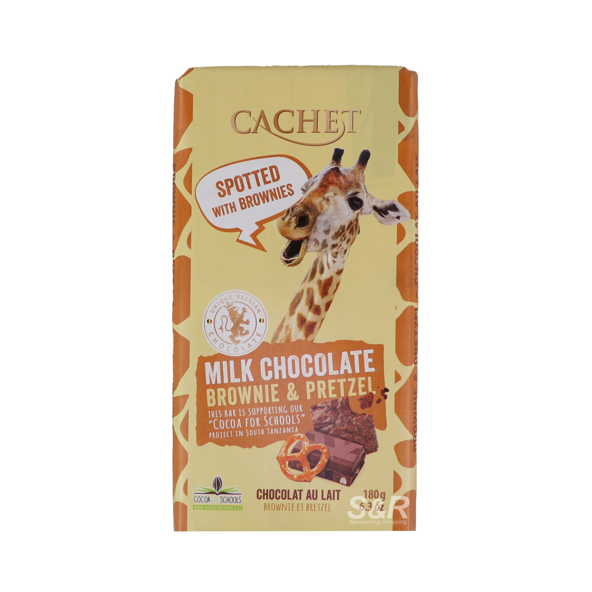 Cachet Brownie & Pretzel Milk Chocolate Bar 180g